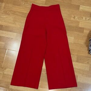 Elegant Red Women's Wide-Leg Pants
